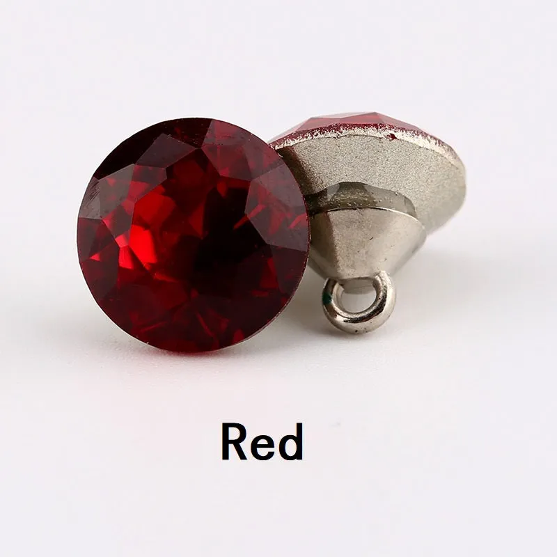10-12mm Crystal Clear Glass Buttons Multi-Faceted 10pcs