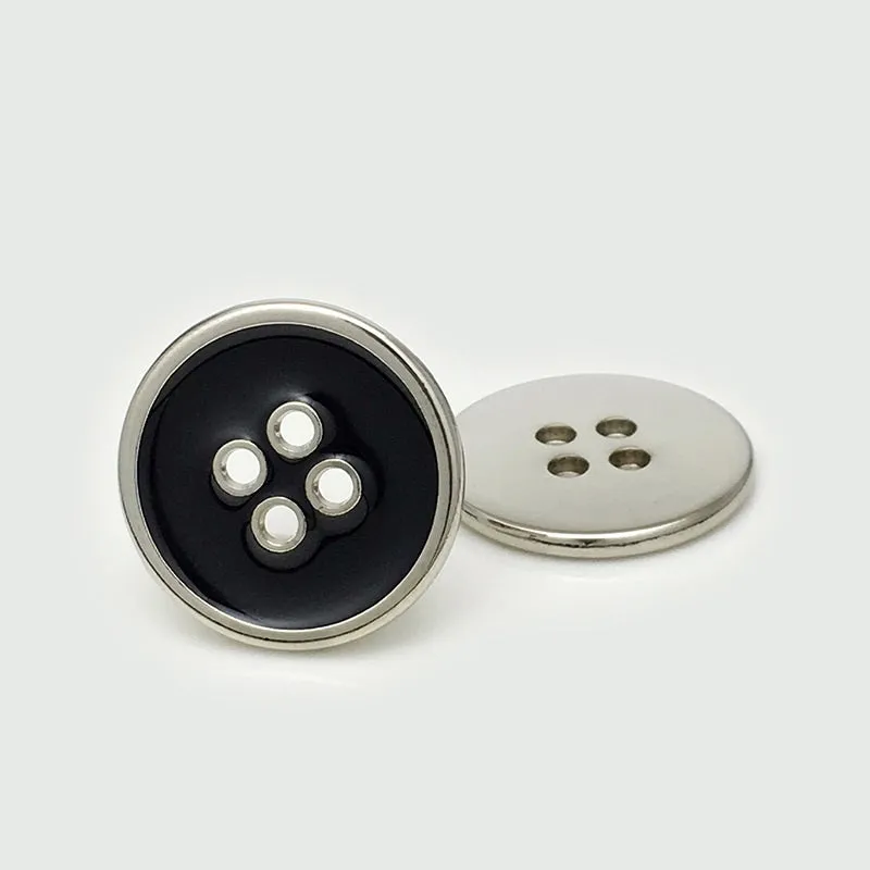 10-25mm Gold Silver Round Flat Four Holes Metal Buttons 20pcs