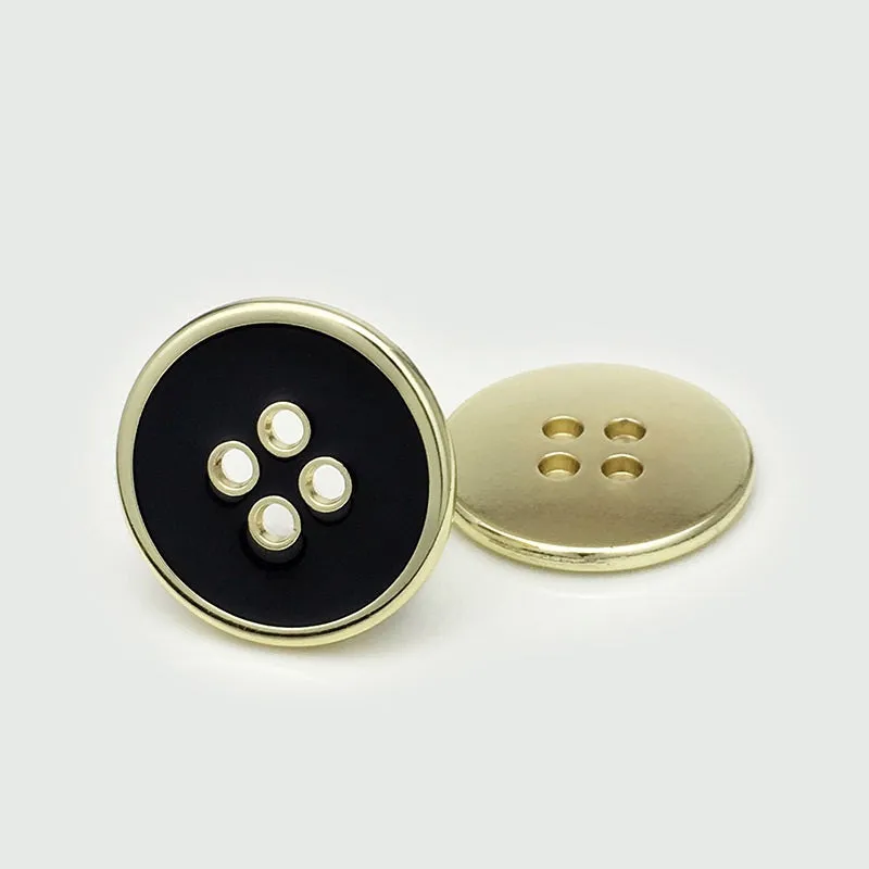 10-25mm Gold Silver Round Flat Four Holes Metal Buttons 20pcs