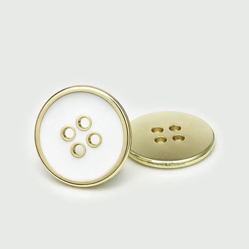 10-25mm Gold Silver Round Flat Four Holes Metal Buttons 20pcs