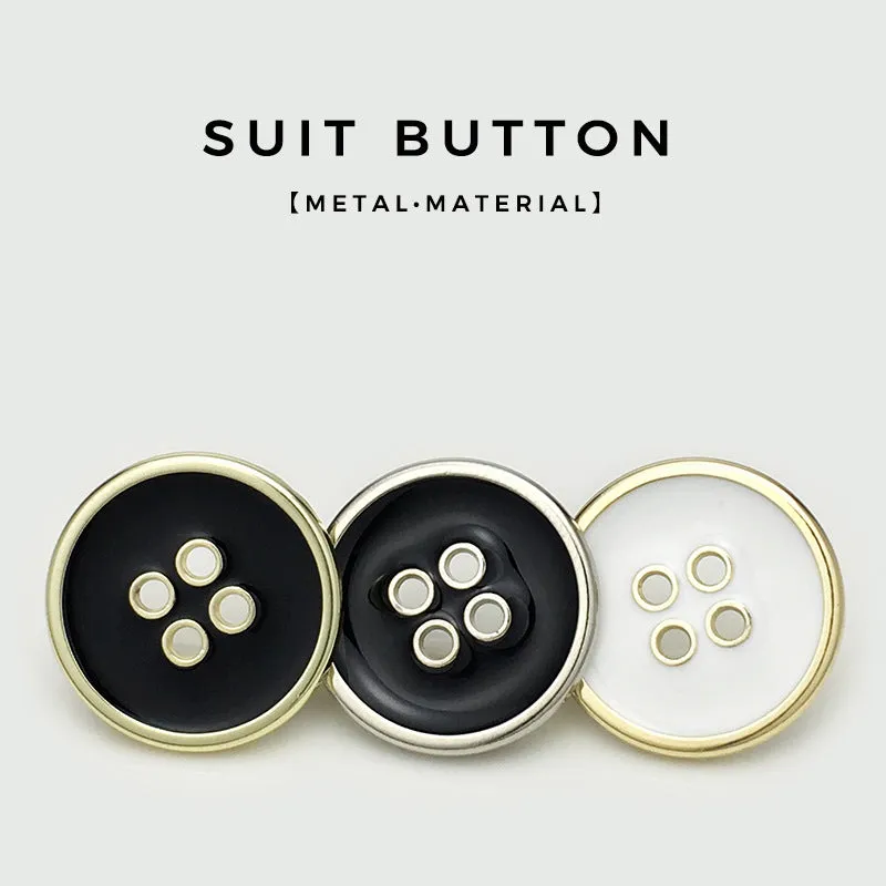 10-25mm Gold Silver Round Flat Four Holes Metal Buttons 20pcs
