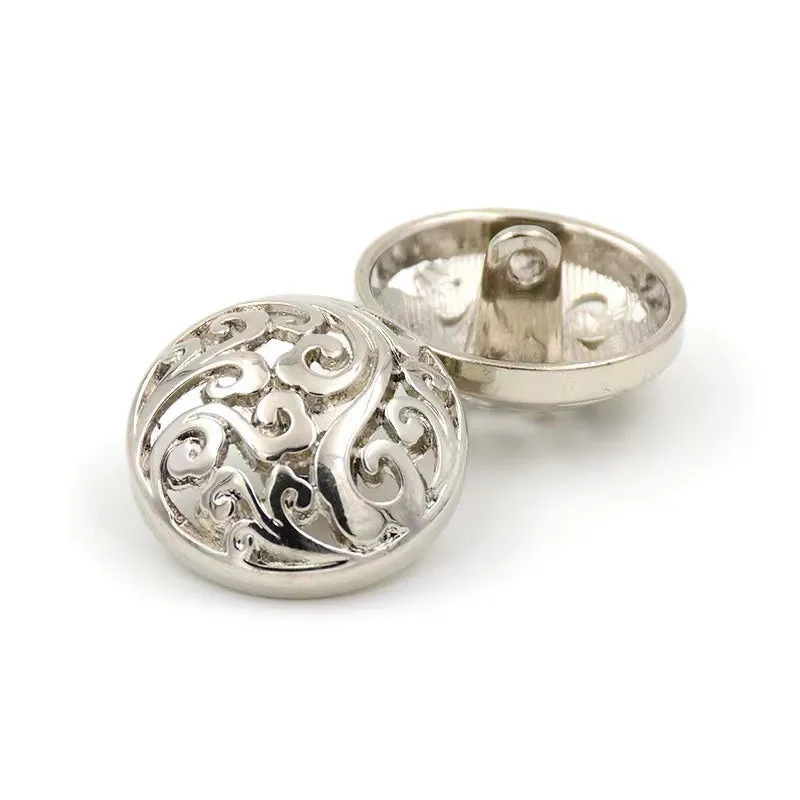 12-25mm Vintage Chinese Palace Style Metal Hollow Cloud Buttons with Shanks 50pcs