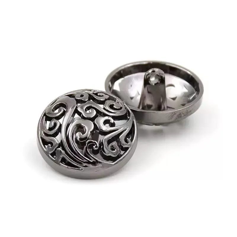 12-25mm Vintage Chinese Palace Style Metal Hollow Cloud Buttons with Shanks 50pcs