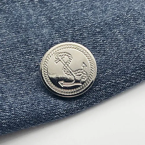 15-25mm Nautical Anchor Pattern Metal Shank Coat Buttons 20pcs
