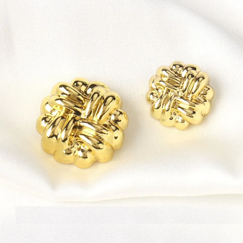 15/20mm Golden Round Laced Solid Buttons with Shanks for Coats, Jackets and Hats 10pcs