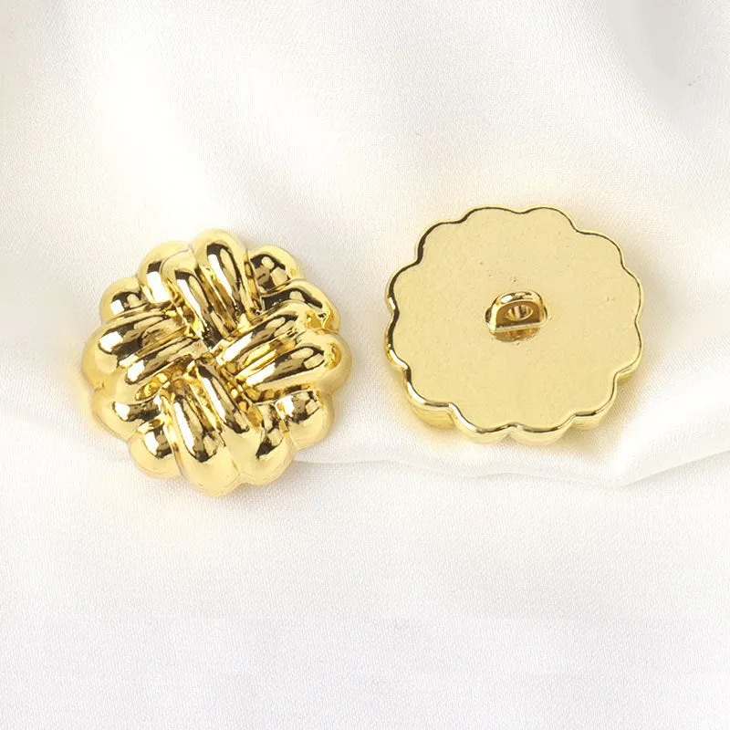 15/20mm Golden Round Laced Solid Buttons with Shanks for Coats, Jackets and Hats 10pcs