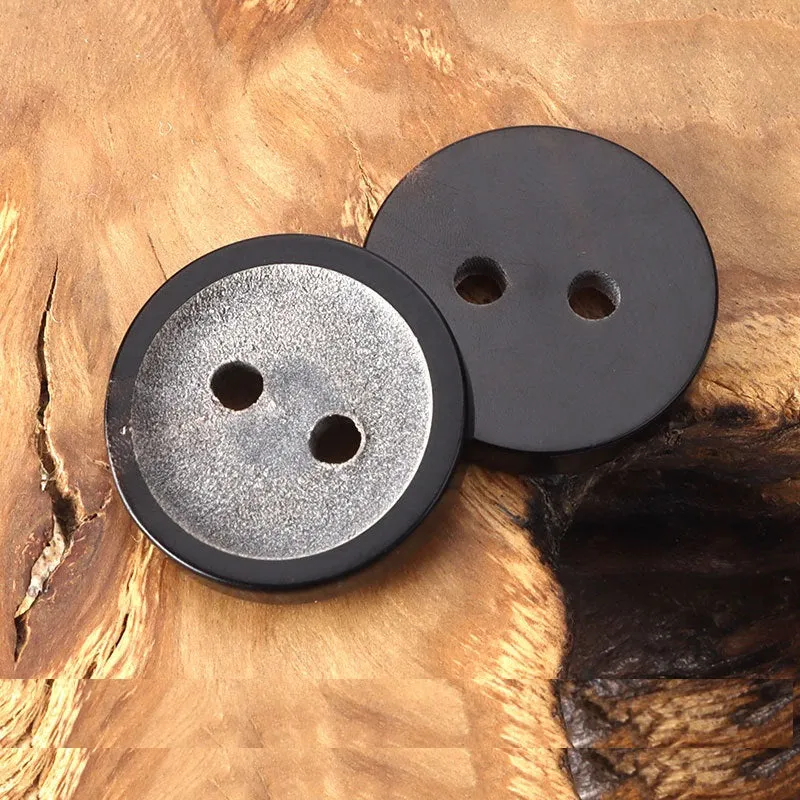15mm/20mm Round Vintage Matte Two-Hole Horn Buttons for Jackets Outerwear Suits