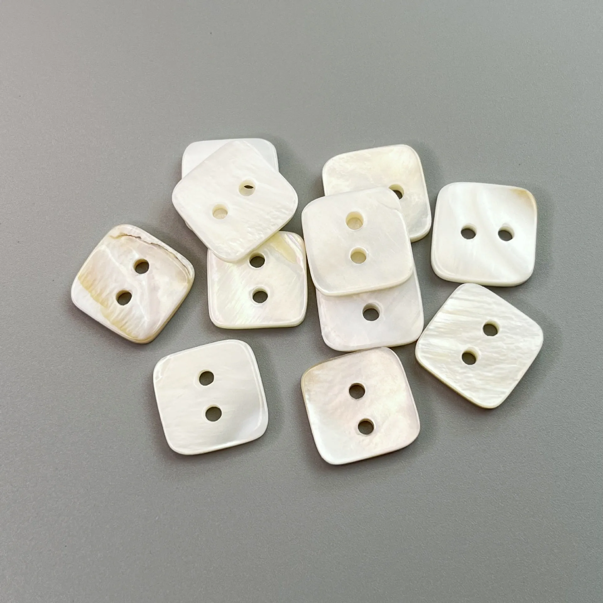 16/17/24L Square 2-Hole Natural Shell Shirt Buttons 50pcs
