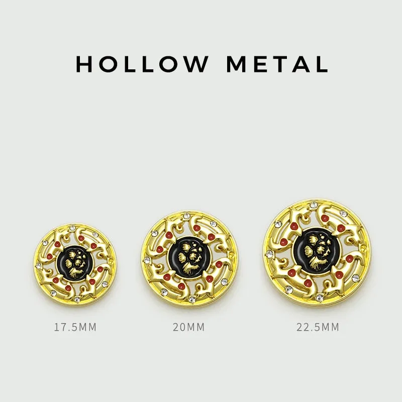 17.5/20/22.5mm Chinese Gold Silver Hollow Metal Bead Buttons 20pcs