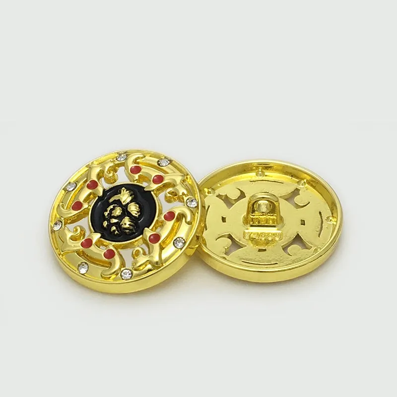17.5/20/22.5mm Chinese Gold Silver Hollow Metal Bead Buttons 20pcs