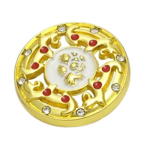 17.5/20/22.5mm Chinese Gold Silver Hollow Metal Bead Buttons 20pcs