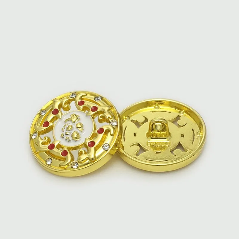 17.5/20/22.5mm Chinese Gold Silver Hollow Metal Bead Buttons 20pcs
