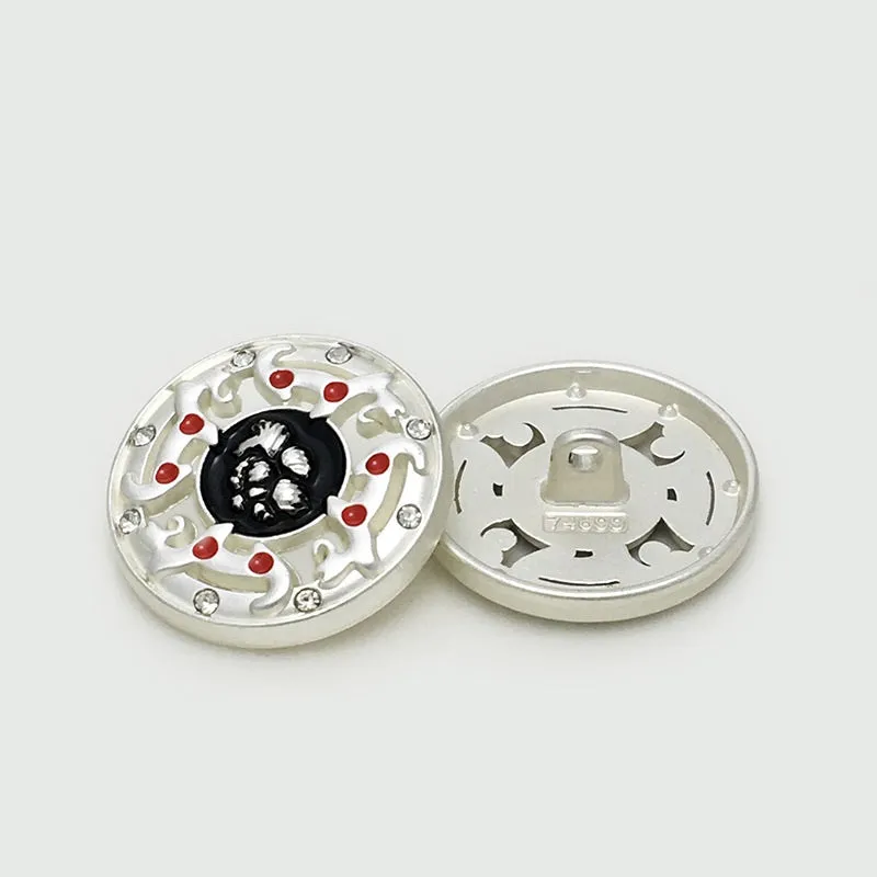 17.5/20/22.5mm Chinese Gold Silver Hollow Metal Bead Buttons 20pcs