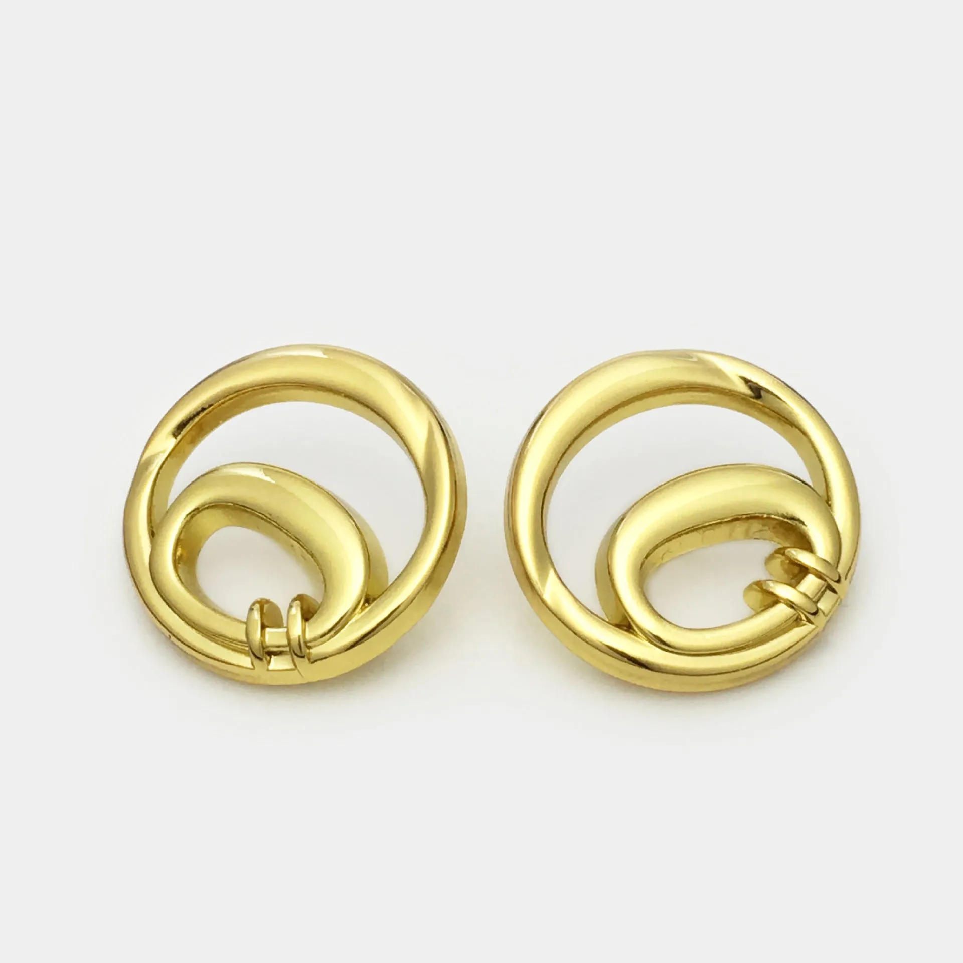 17.5/22.5mm Gold Hollow Double Circle Metal Buttons 20pcs