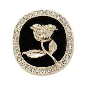 18/23mm Round Rhinestone Rose Metal Shank Buttons 10pcs