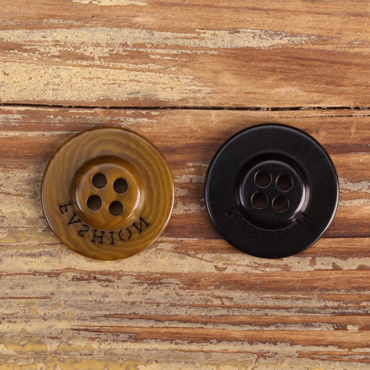 23mm Black Dark Coffee Cracked Texture Fashion Fruit Buttons 12pcs