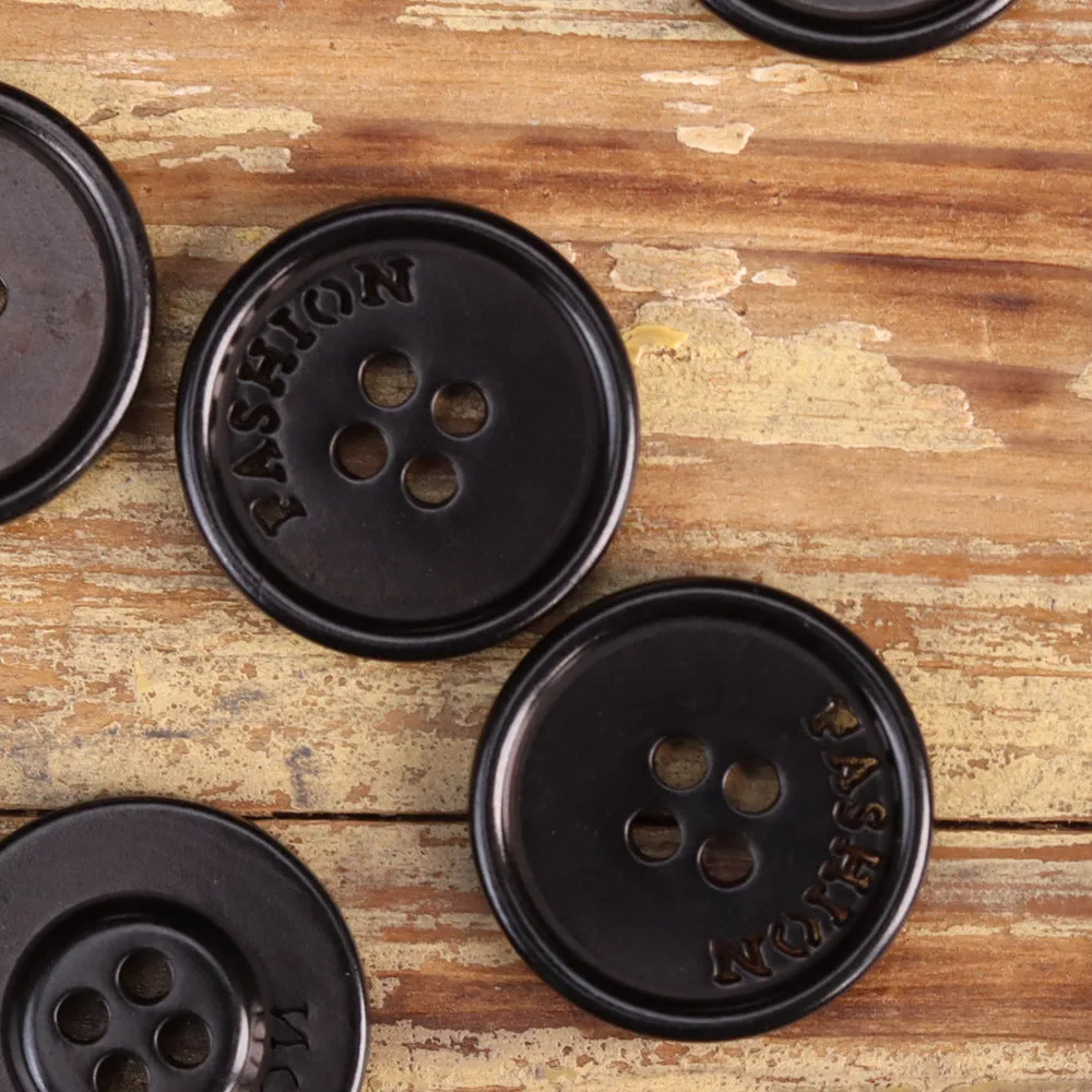 23mm Black Dark Coffee Cracked Texture Fashion Fruit Buttons 12pcs