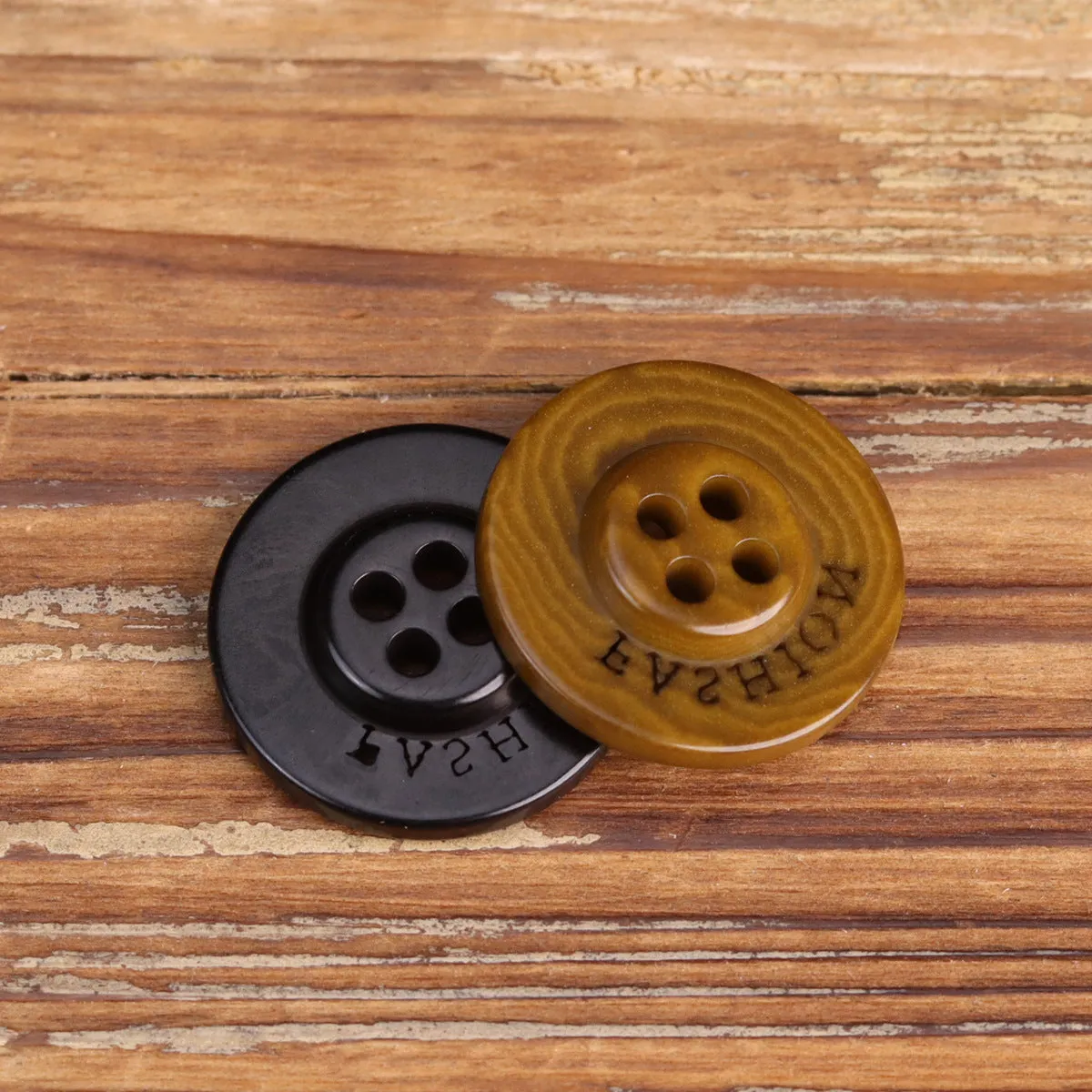 23mm Black Dark Coffee Cracked Texture Fashion Fruit Buttons 12pcs