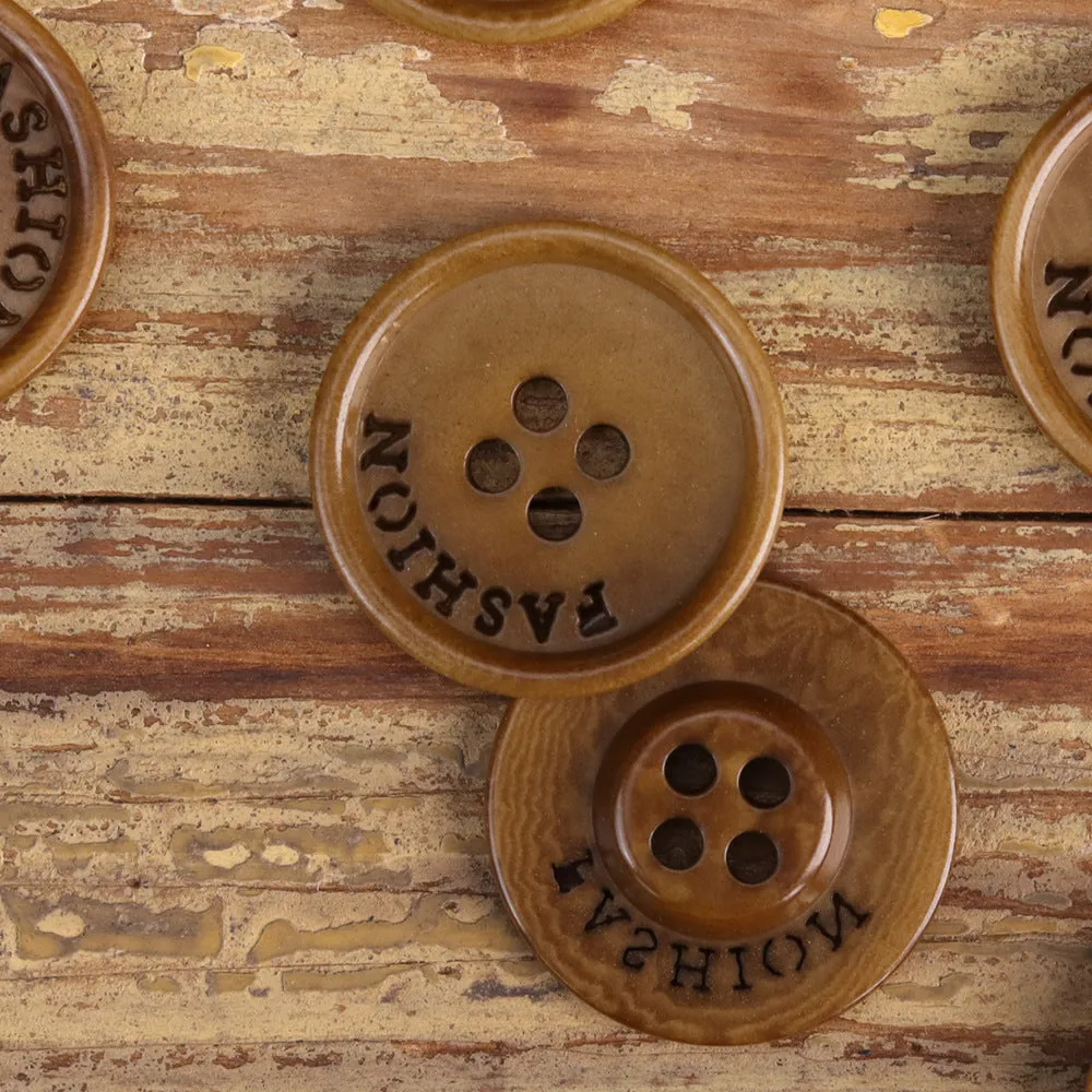 23mm Black Dark Coffee Cracked Texture Fashion Fruit Buttons 12pcs