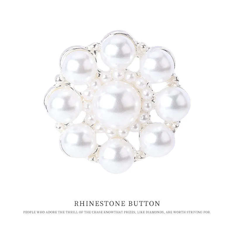 23mm Metal Pearl Decorative Button for Sweater Jackets 6pcs