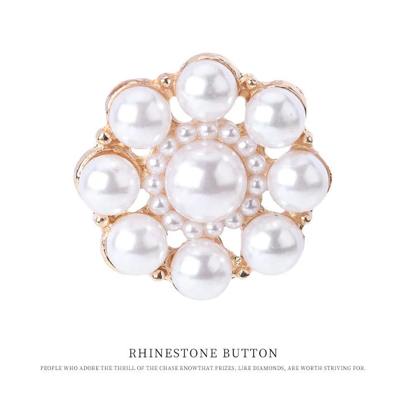 23mm Metal Pearl Decorative Button for Sweater Jackets 6pcs