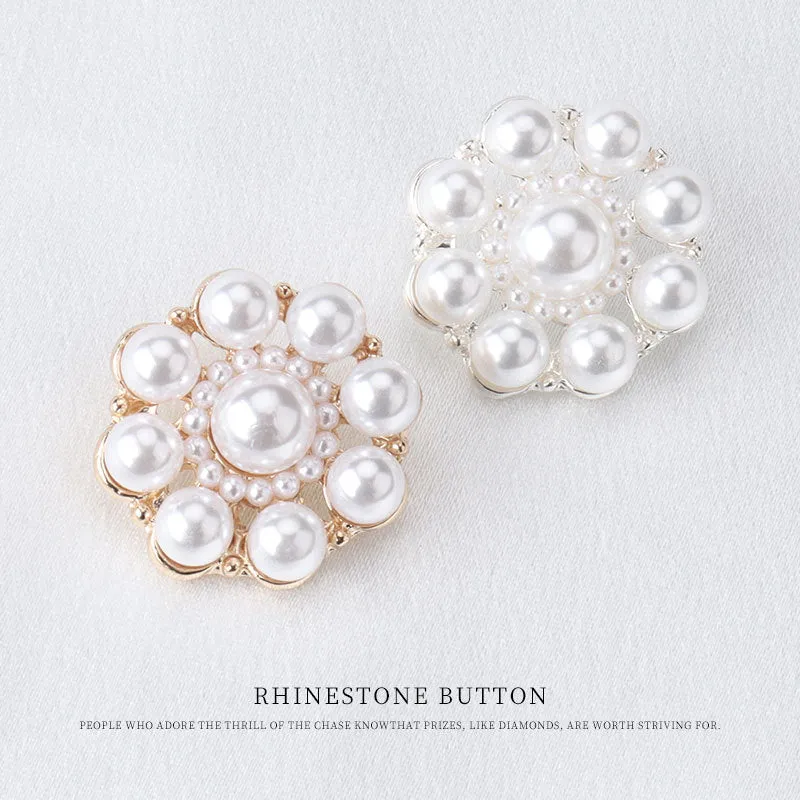 23mm Metal Pearl Decorative Button for Sweater Jackets 6pcs