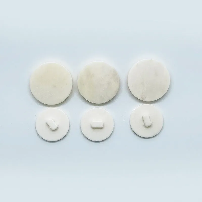 24-40L Round Edge White Shank Bone Buttons 12pcs