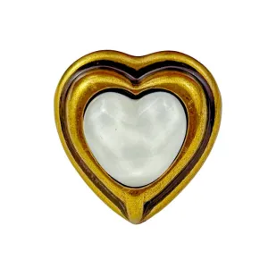 25mm Antique Bronze Wavy Bead Heart Metal Shank Button 12pcs