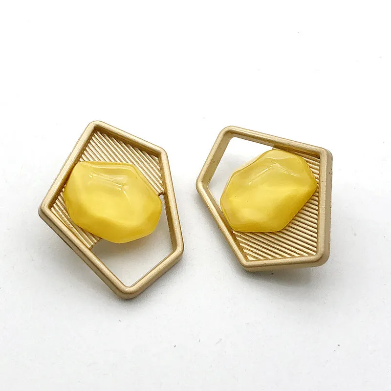 25mm Gold Irregular Metal Shank Buttons 10pcs