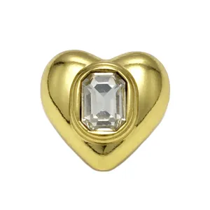 25mm Heart-Shaped Square Diamond Metal Buttons 12pcs
