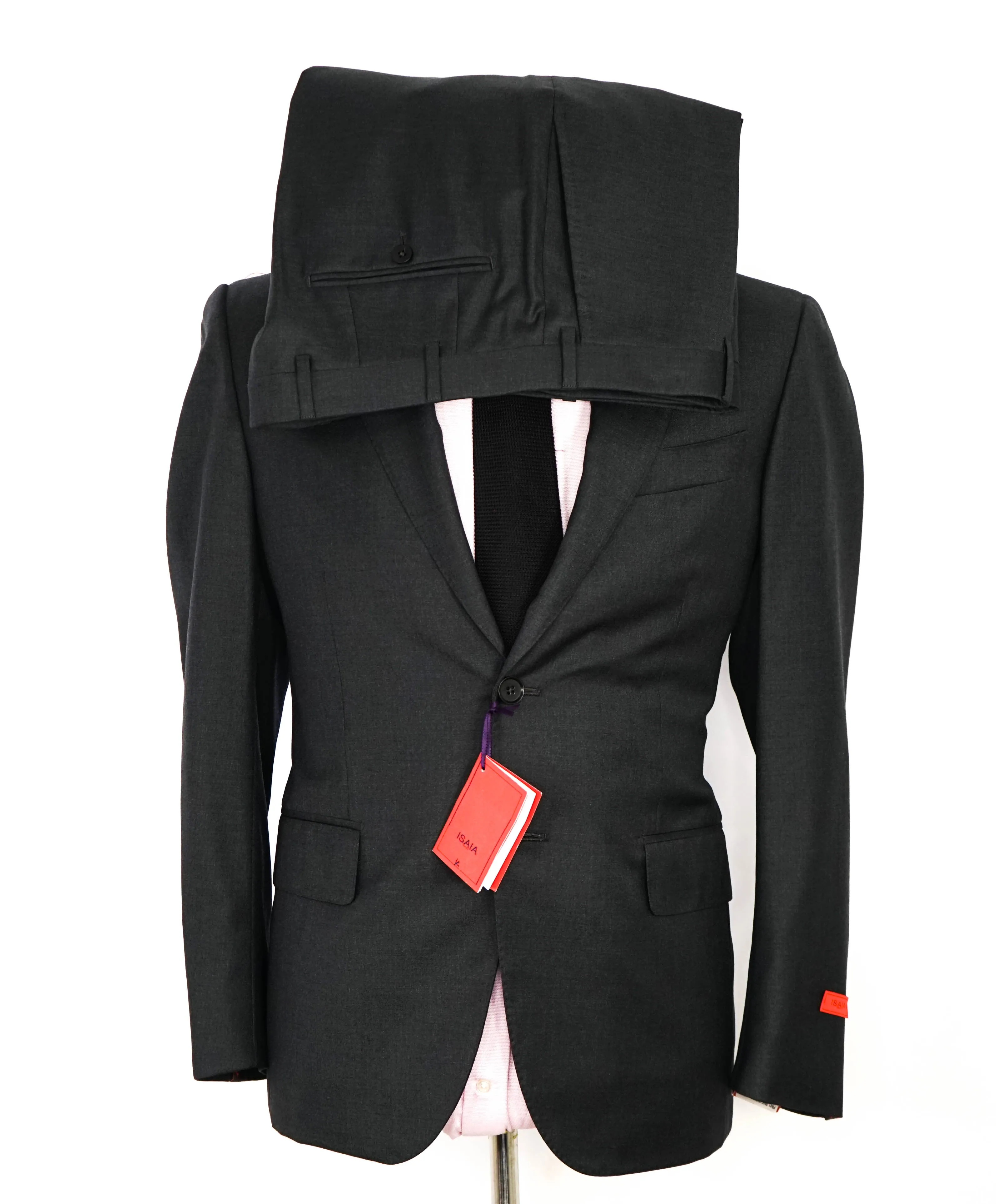 $3,750 ISAIA - Gray "AQUASPIDER" *CLOSET STAPLE* Coral Pin Suit - 40S 34W