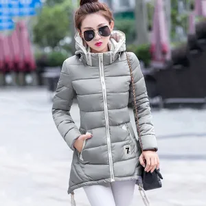 3XL Plus Size Women Fashion cotton Coat thick Jacket Women Outerwear Hooded parkas Light Jackets Overcoat