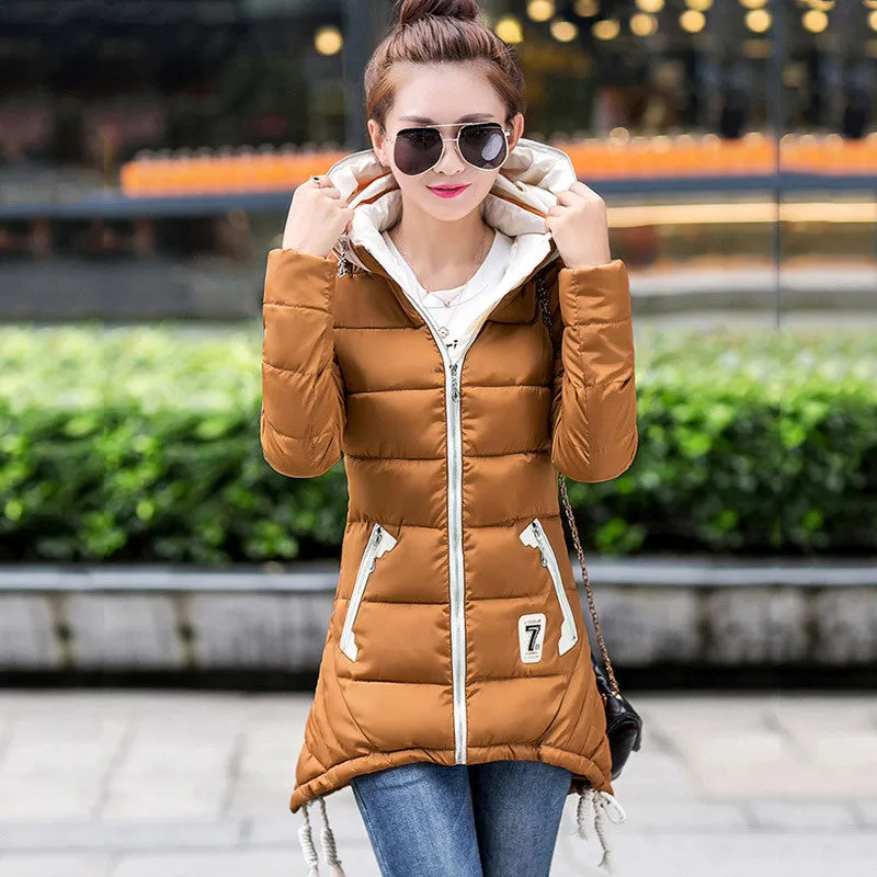 3XL Plus Size Women Fashion cotton Coat thick Jacket Women Outerwear Hooded parkas Light Jackets Overcoat