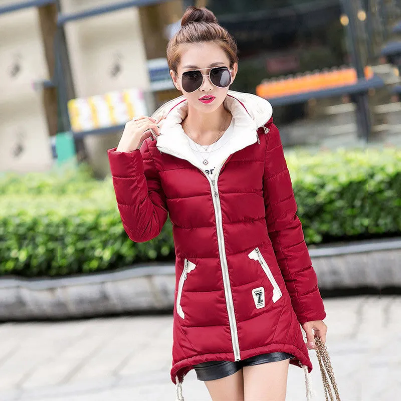 3XL Plus Size Women Fashion cotton Coat thick Jacket Women Outerwear Hooded parkas Light Jackets Overcoat