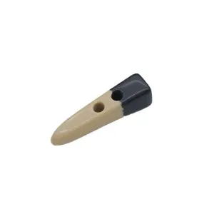 55mm Beige Brown Resin Horn-Shaped Toggle Button 20pcs