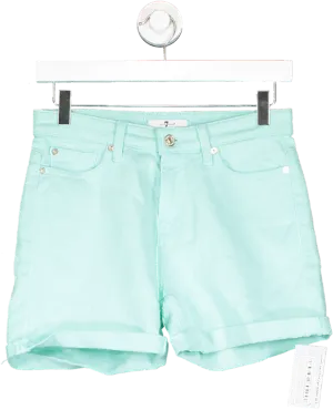 7 For All Mankind Green Mid Roll Shorts W24