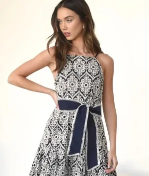 Adelyn Rae - Anell Halter Embroidered Dress (Final Sale)