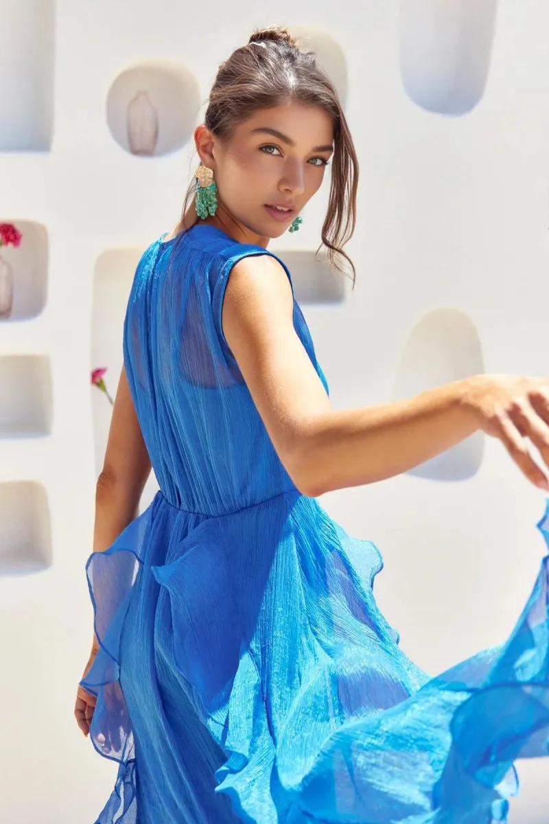 Adelyn Rae - Rosalie Cascading Ruffled Midi Dress