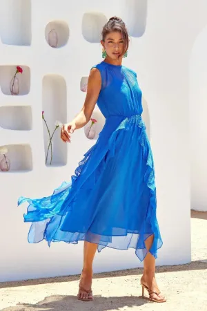Adelyn Rae - Rosalie Cascading Ruffled Midi Dress