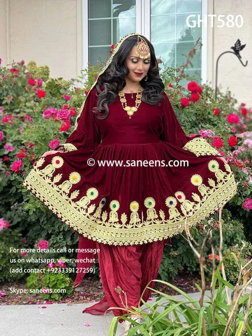 Afghan Red Gown Dress