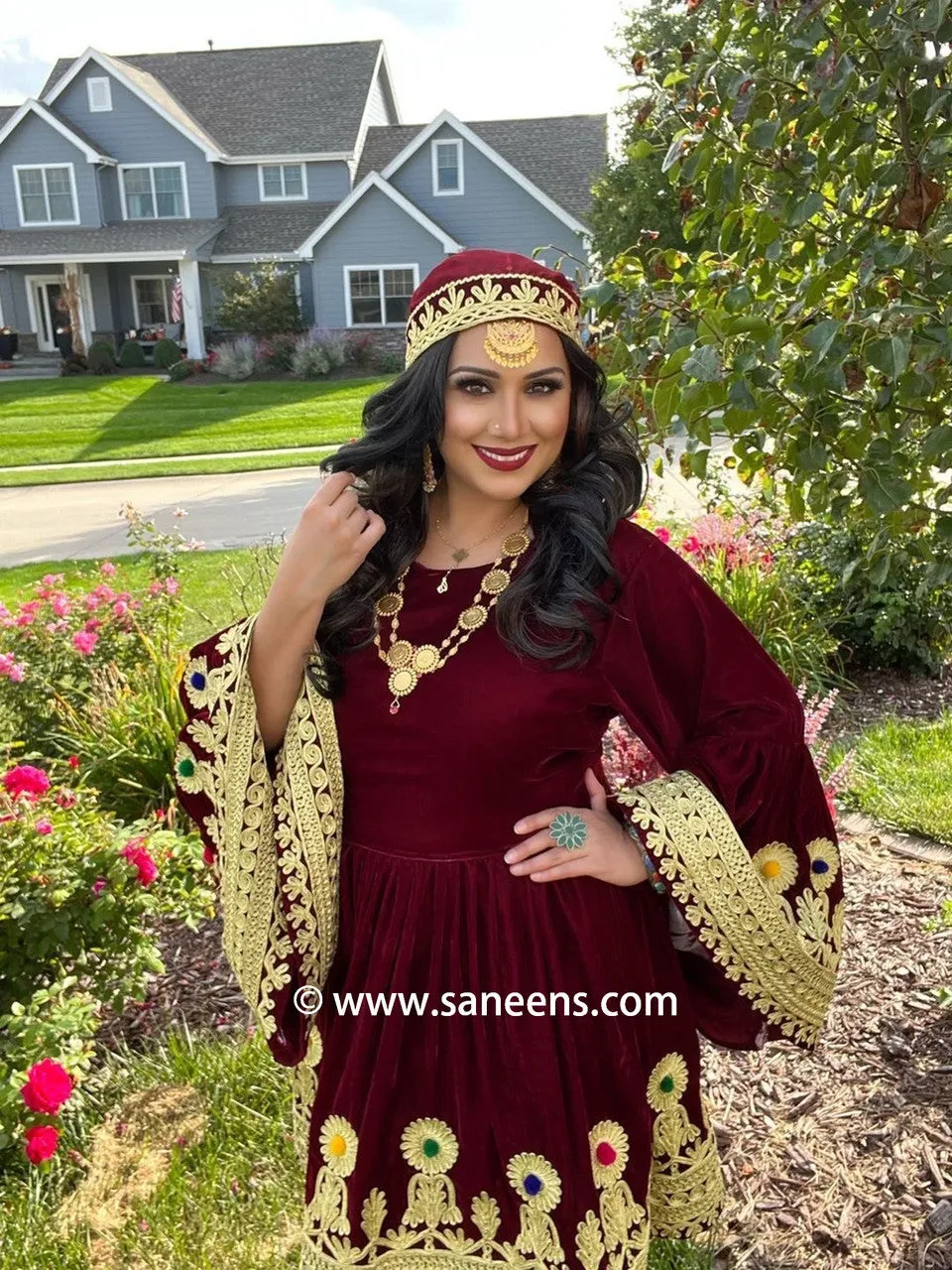 Afghan Red Gown Dress