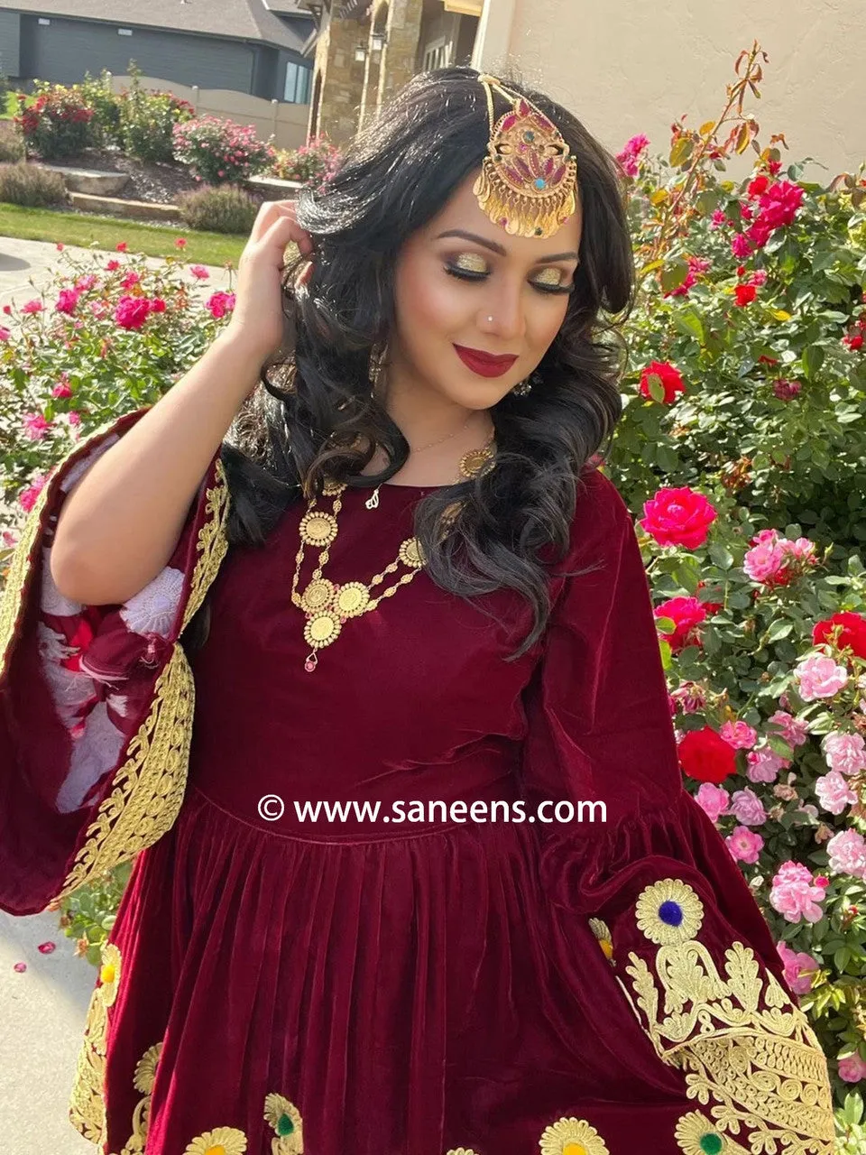 Afghan Red Gown Dress