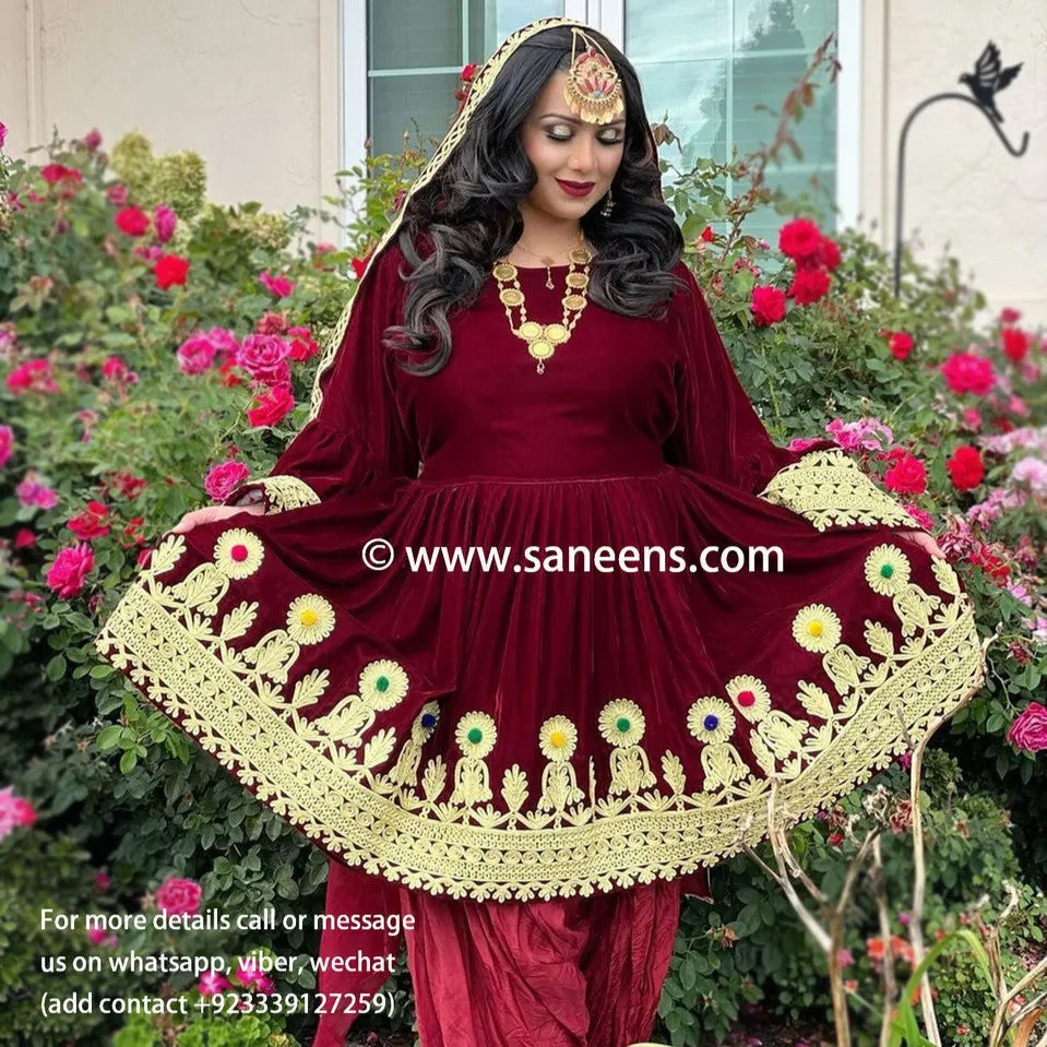 Afghan Red Gown Dress