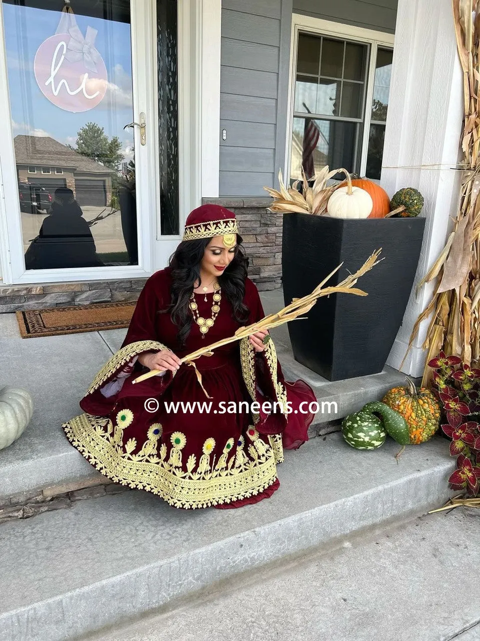 Afghan Red Gown Dress