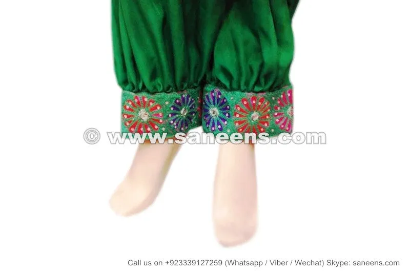 Afghan Yellow Dress Frock Mirrors Embroidery Work