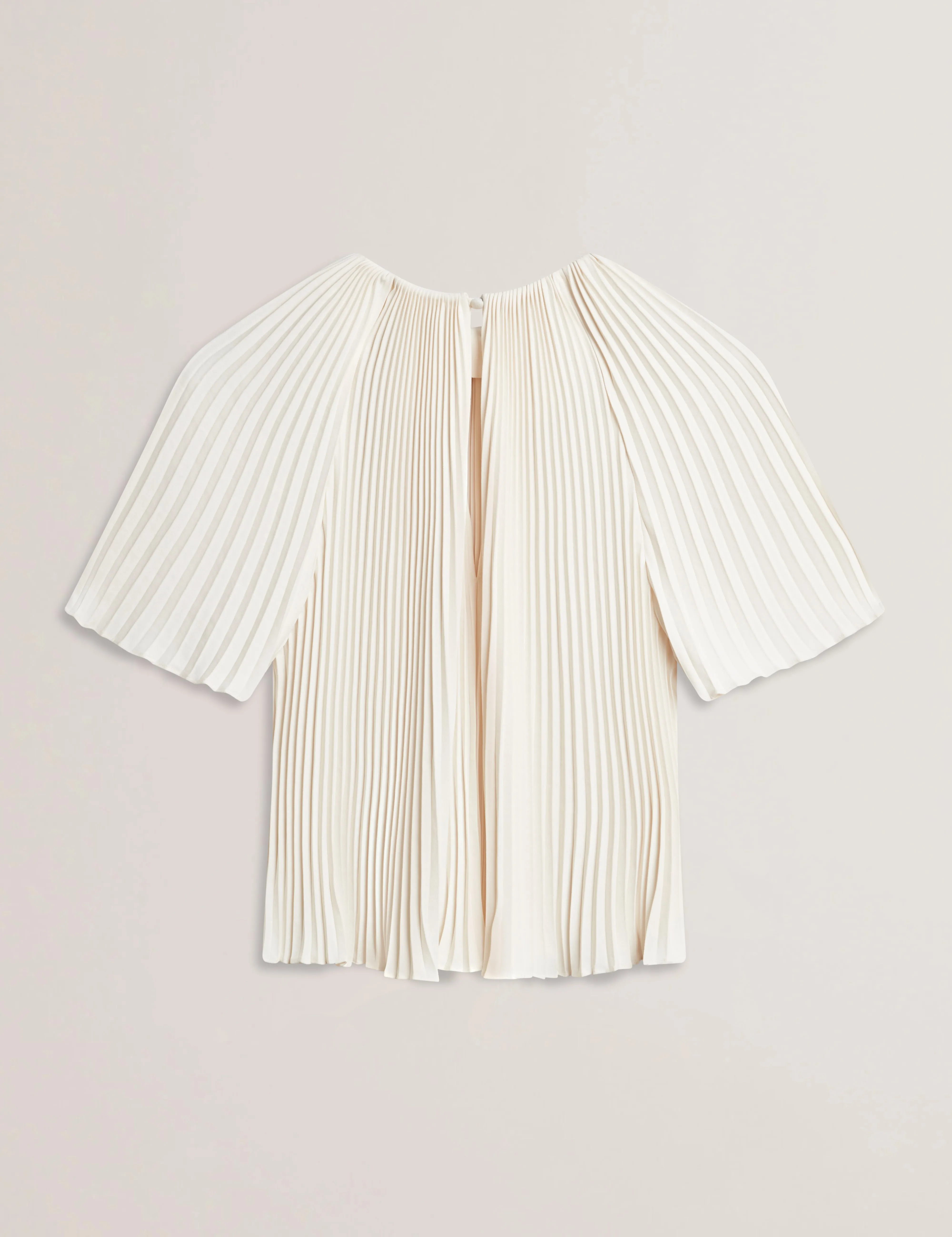 Agara Pleated Short Sleeve Blouse Ivory