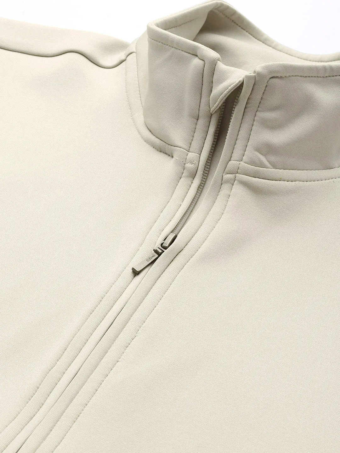 Alcis Men Cream-Coloured Solid Sweatshirt