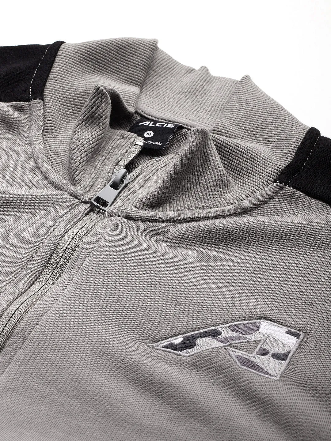 Alcis Men Grey Colourblocked Sweatshirt