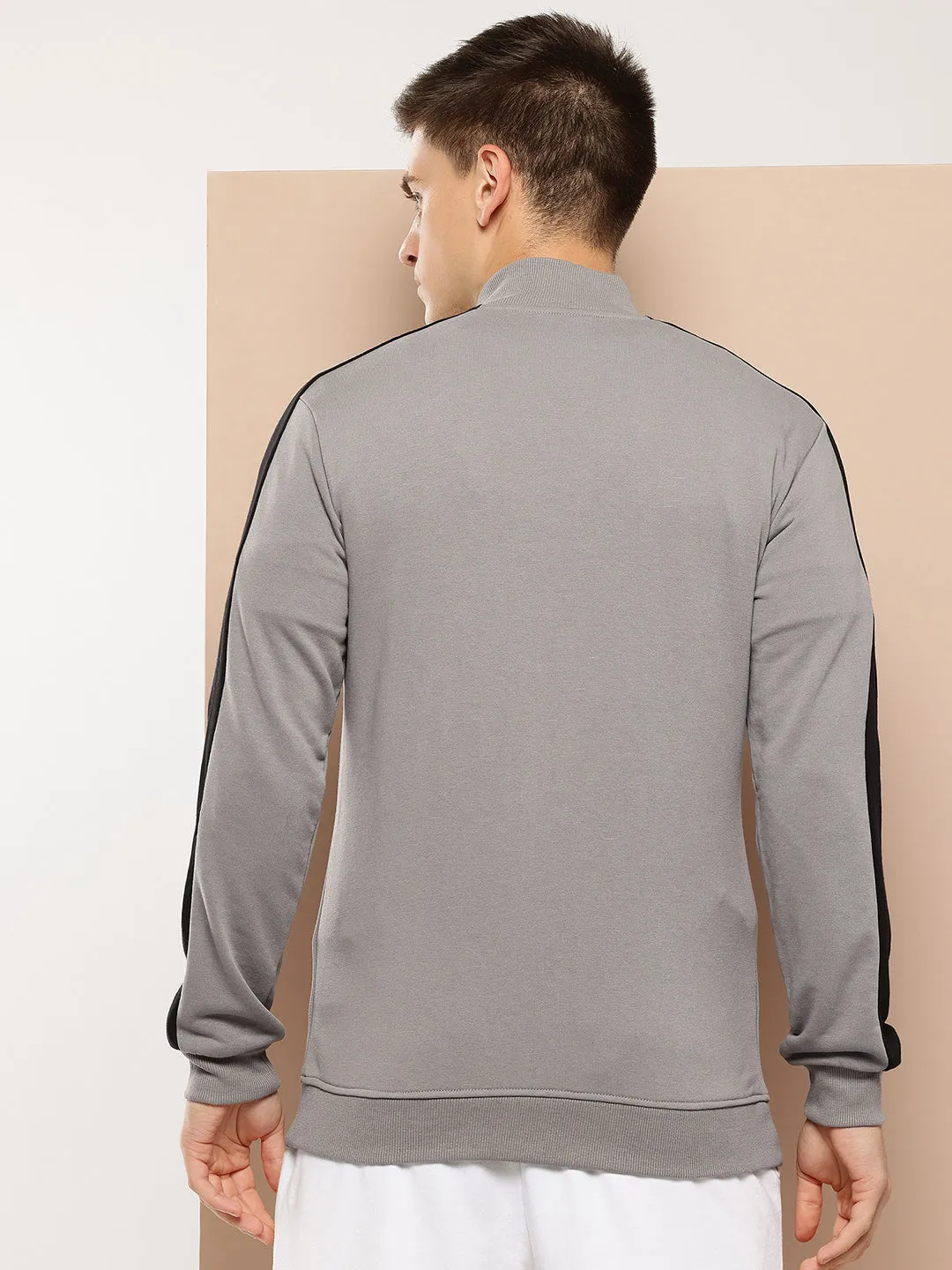 Alcis Men Grey Colourblocked Sweatshirt