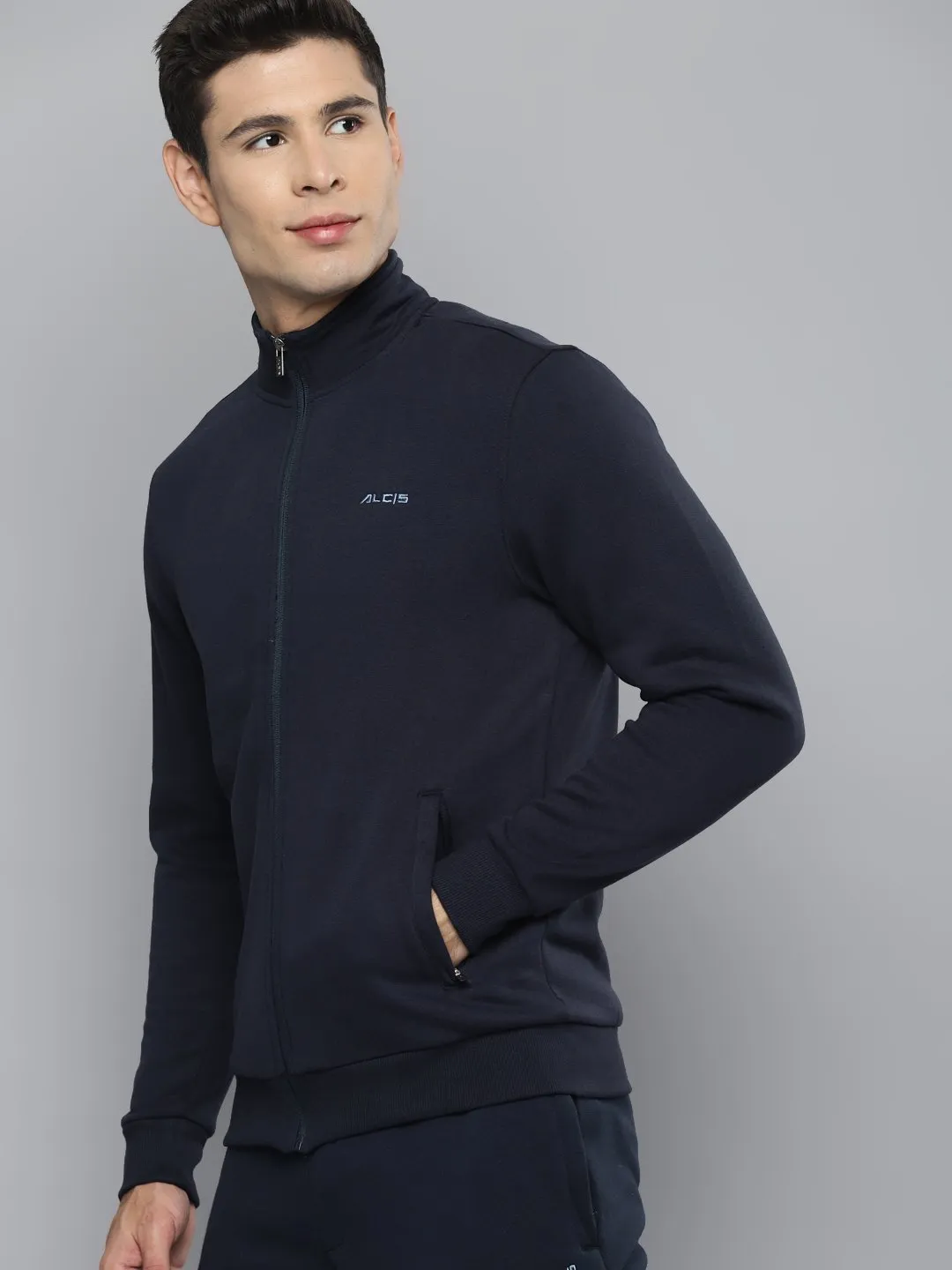 Alcis Men Solid Navy Blue Jacket